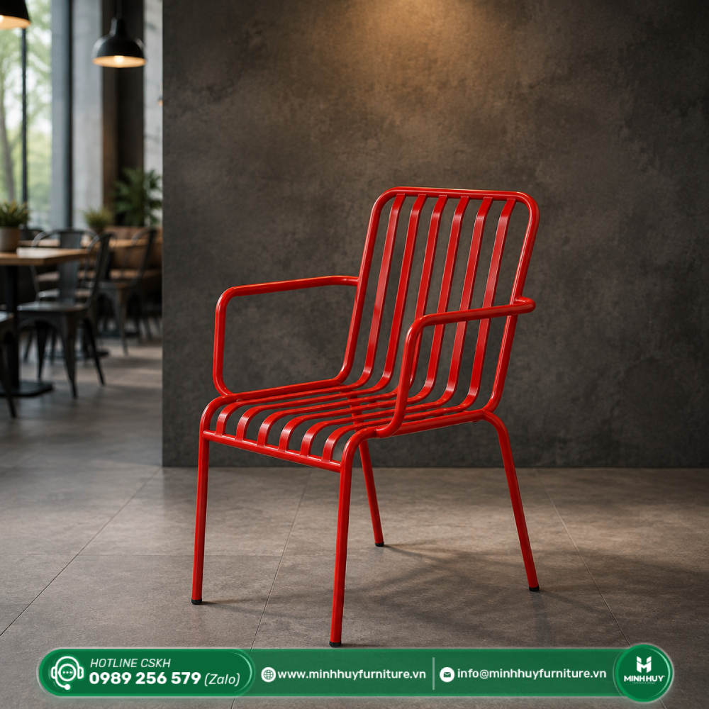 Ghế sắt ngoài trời có tay sơn tĩnh điện MH240 được sử dụng cho lĩnh vực nào?