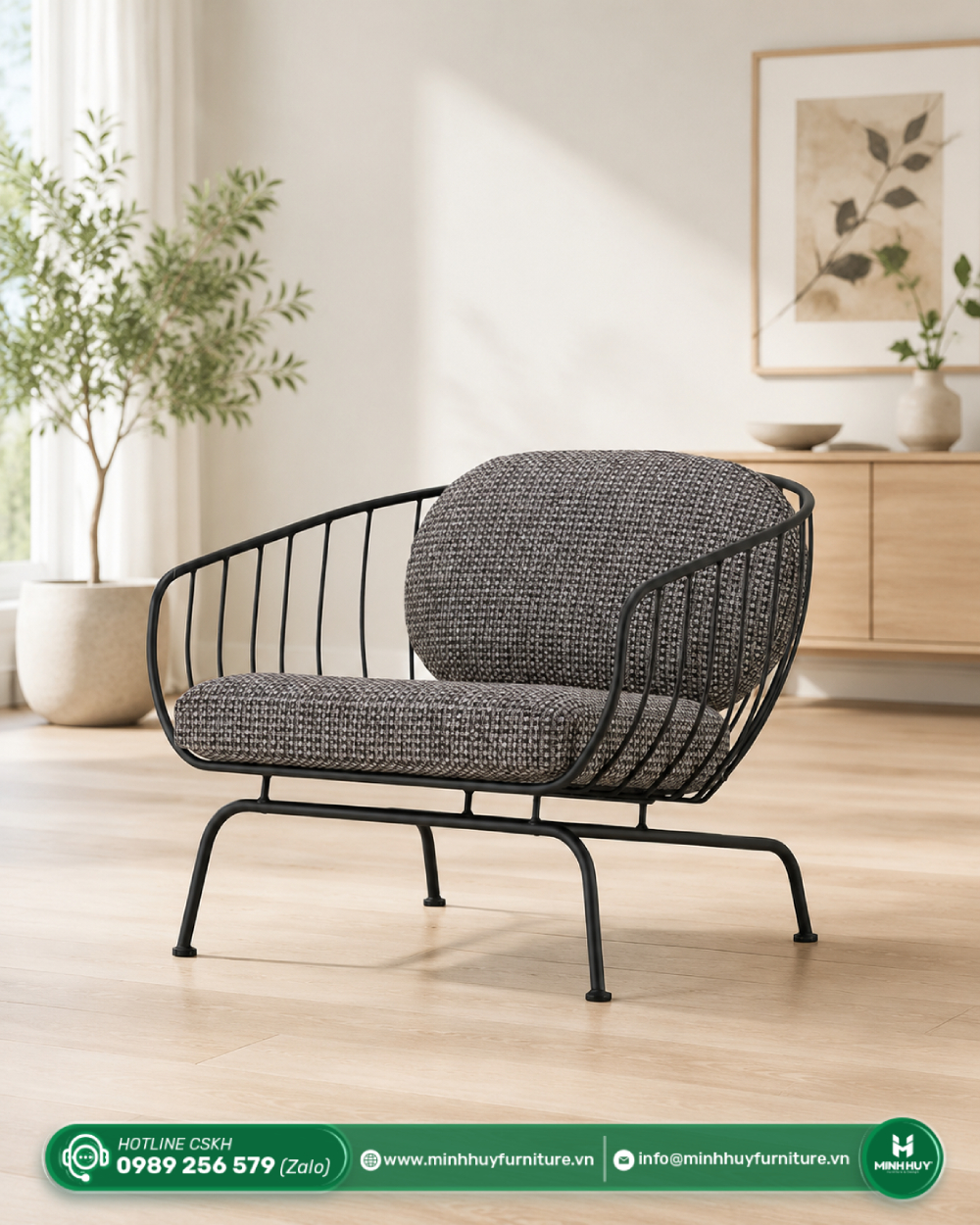 Thông số sản phẩm Ghế Thư Giãn Sugiyama Hoop Lounge Chair MH252