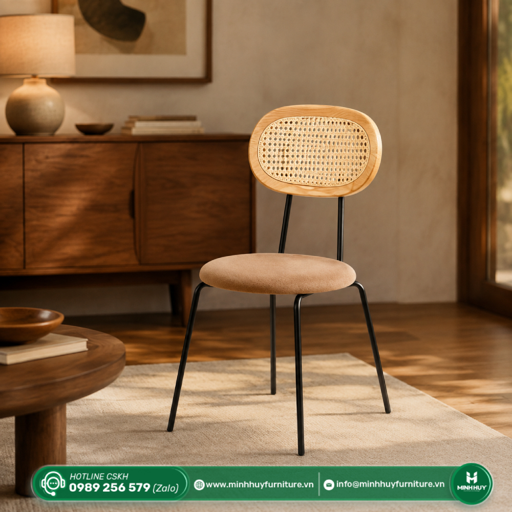 Thông số sản phẩm Ghế Tựa Lưng Gỗ Đan Lưới Mắt Cáo MH249