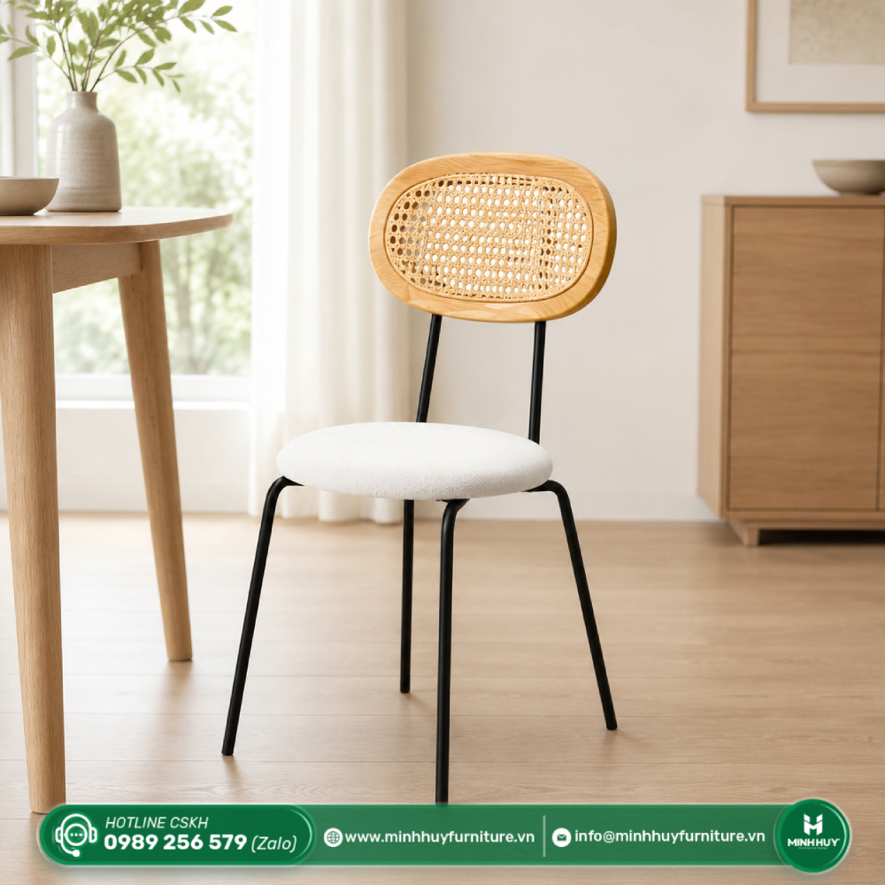 Đặc điểm sản phẩm Ghế Tựa Lưng Gỗ Đan Lưới Mắt Cáo MH249