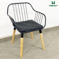 Ghế sắt cafe chân gỗ MH034