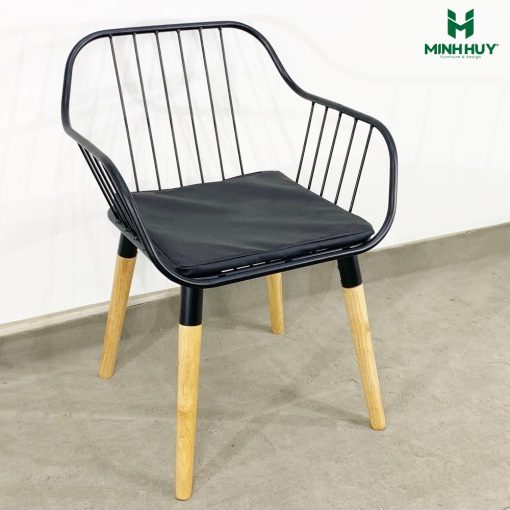 Ghế sắt cafe chân gỗ MH034