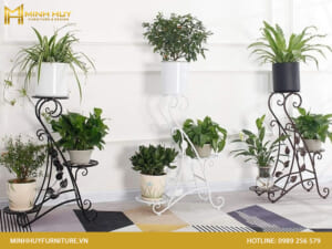 Khung sắt kệ sắt để chậu hoa cây cảnh ngoài trời