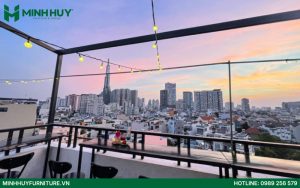 Thiết kế và thi công nội thất quán cafe rooftop