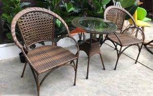 mẫu bàn ghế sắt giả mây
