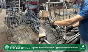 mẫu bàn ghế sắt bệt không tựa