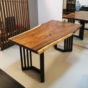 mẫu bàn ghế sắt kết hợp mặt gỗ