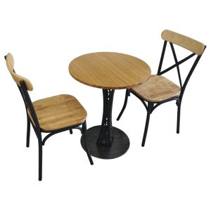 mẫu bàn ghế sắt mặt tròn cho quán cafe