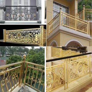 mẫu lan can inox mạ vàng đẹp