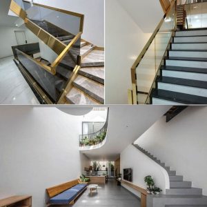 mẫu tay vịn inox mạ vàng đẹp