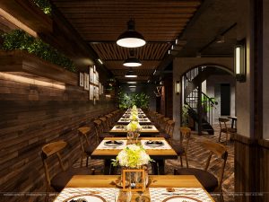 Mẫu thiết kế nội thất nhà hàng beef steak đẹp