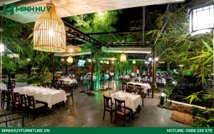 Mẫu thiết kế nội thất nhà hàng sân vườn đẹp