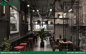 Mẫu thiết kế quán cafe phong cách industrial đẹp