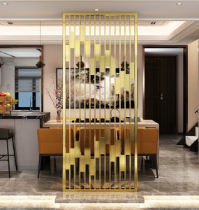 mẫu vách ngăn inox mạ vàng đẹp
