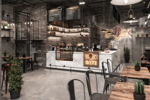 Quán cafe phong cách industrial