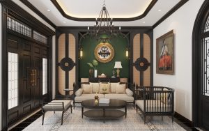 thi công nội thất nhà hàng phong cách Indochine