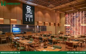 thi công nội thất nhà hàng Sushi