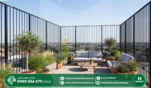 làm khung sắt bảo vệ sân thượng quận 3 tphcm