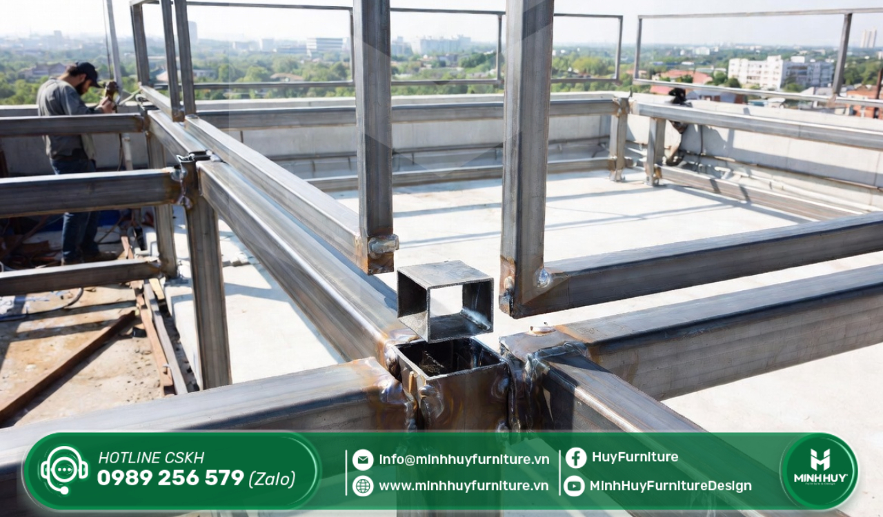 làm khung sắt bảo vệ sân thượng cần giờ tphcm