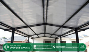 làm khung sắt mái che sân thượng quận 1 tphcm