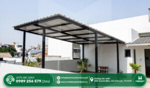 làm khung sắt mái che sân thượng quận 3 tphcm