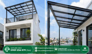 làm khung sắt mái che sân thượng quận bình tân tphcm