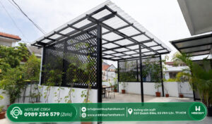 làm khung sắt mái che sân thượng quận bình thạnh tphcm