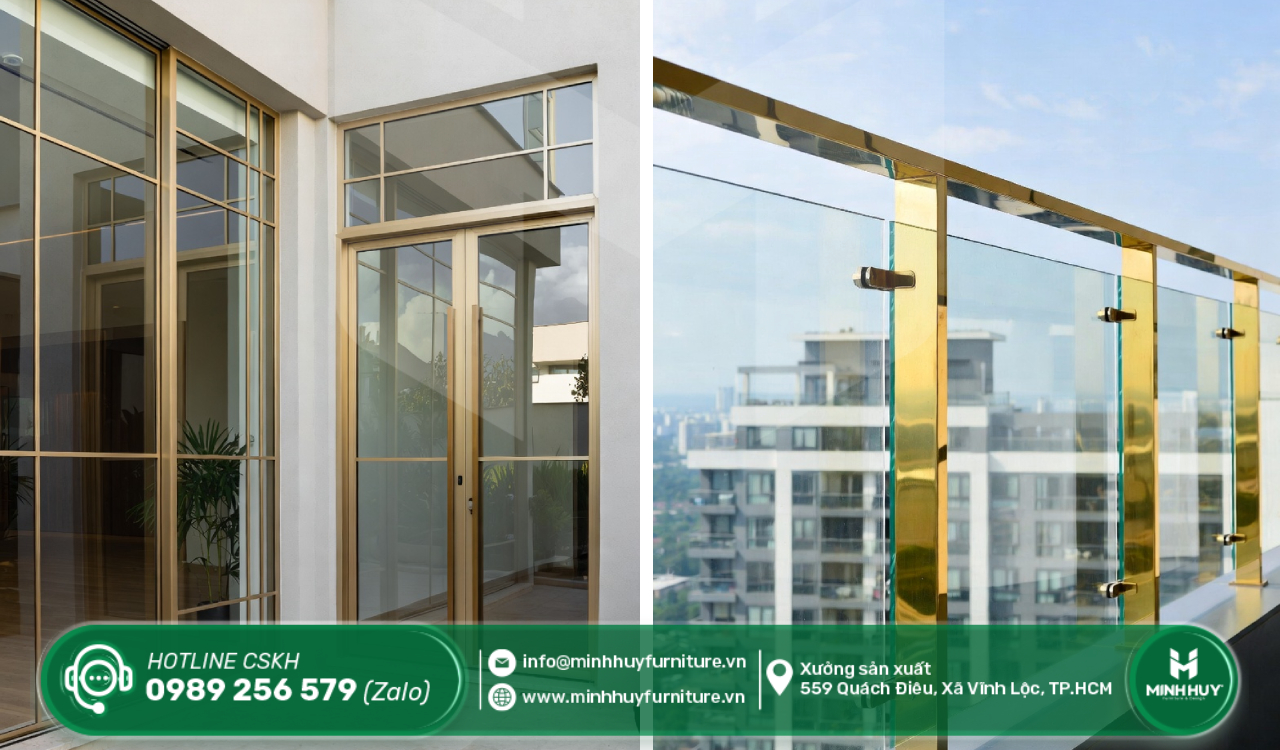 gia công khung kính inox mạ PVD quận bình tân tphcm
