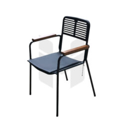 Ghế Cafe Sắt Đen Tay Gỗ MH115