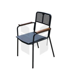 Ghế Cafe Sắt Đen Tay Gỗ MH115