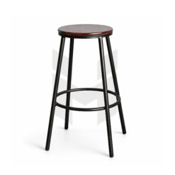 Ghế Bar Mặt Gỗ Tròn Chân Sắt Sơn Tĩnh Điện MH271