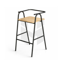 Ghế Bar Sắt Sơn Tĩnh Điện Kết Hợp Gỗ Cao Su MH265
