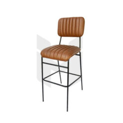 Ghế Bar Nệm Sọc Bọc Simili Chân Sắt MH273