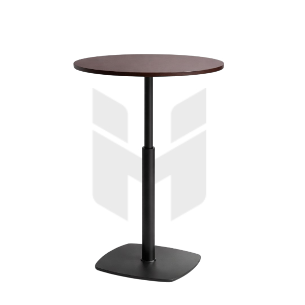 Bàn Bar Tròn Gỗ Cao Su Chân Trụ Đế Vuông MHB068