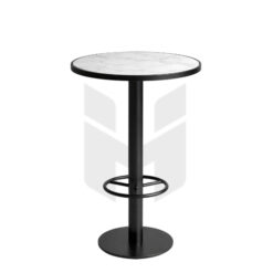 Bàn Bar Tròn Mặt Đá Vân Mây Có Gác Chân MHB069