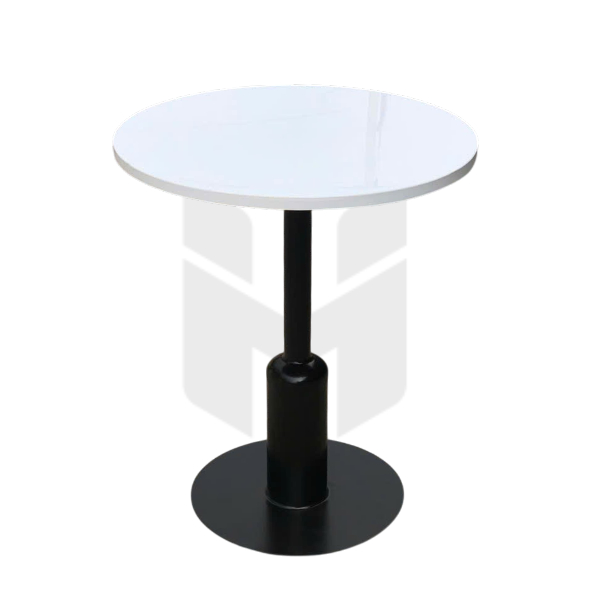 Bàn Cafe Chân Sắt Trụ Đế Tròn MHB016