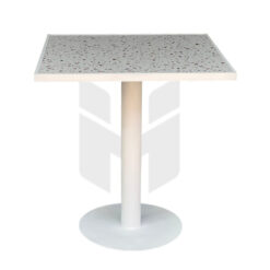 Bàn Cafe Vuông Mặt Terrazzo Chân Trụ Sắt Sơn Tĩnh Điện MHB060