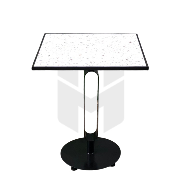 Bàn Cafe Vuông Terrazzo Chân Oval Đế Tròn MHB058