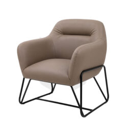 Ghế Armchair Chân Sắt Bọc Nệm Da MHSF020
