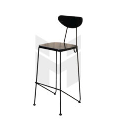 Ghế Bar Tựa Lưng Gỗ Chân Sắt Sơn Tĩnh Điện MH286