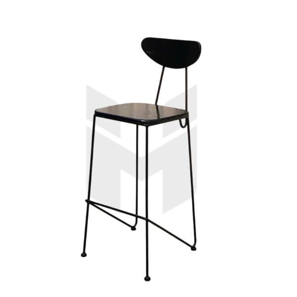 Ghế Bar Tựa Lưng Gỗ Chân Sắt Sơn Tĩnh Điện MH286