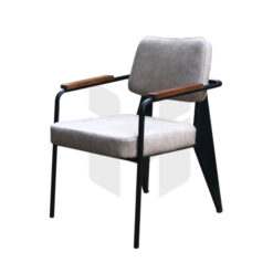Ghế Napa Khung Sắt Nệm Da Tay Gỗ MHSF010