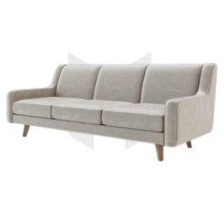 Ghế Sofa Băng Bọc Vải Ba Chỗ Ngồi Tựa Cong MHSF062
