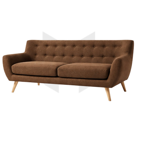Ghế Sofa Băng Bọc Vải Lưng Nút Bo Cong Phong Cách Scandinavian MHSF066