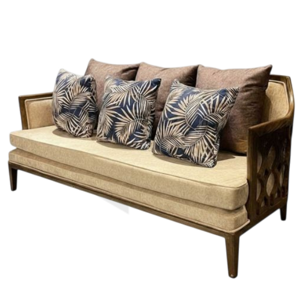 Ghế Sofa Băng Caracole Knees Bọc Vải Gỗ Ash MHSF045
