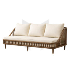 Ghế Sofa Băng KBH Nan Gỗ Nệm Da MHSF034