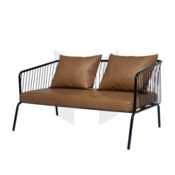 Ghế Sofa Cafe Băng Khung Nan Sắt Nệm Da Kèm Gối MH222
