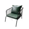 Ghế Sofa Cafe Đơn Khung Nan Sắt Nệm Da Kèm Gối MH221