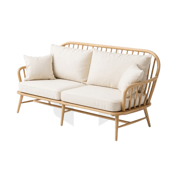 Ghế Sofa Đôi Song Trúc Gỗ Tần Bì MHSF081
