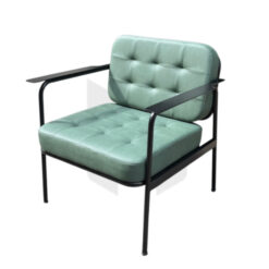 Ghế Sofa Đơn Bọc Nệm Chần Ô Tay Sắt MHSF023